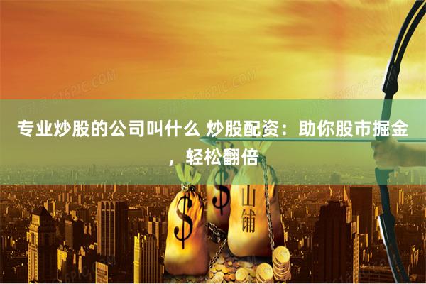 专业炒股的公司叫什么 炒股配资：助你股市掘金，轻松翻倍